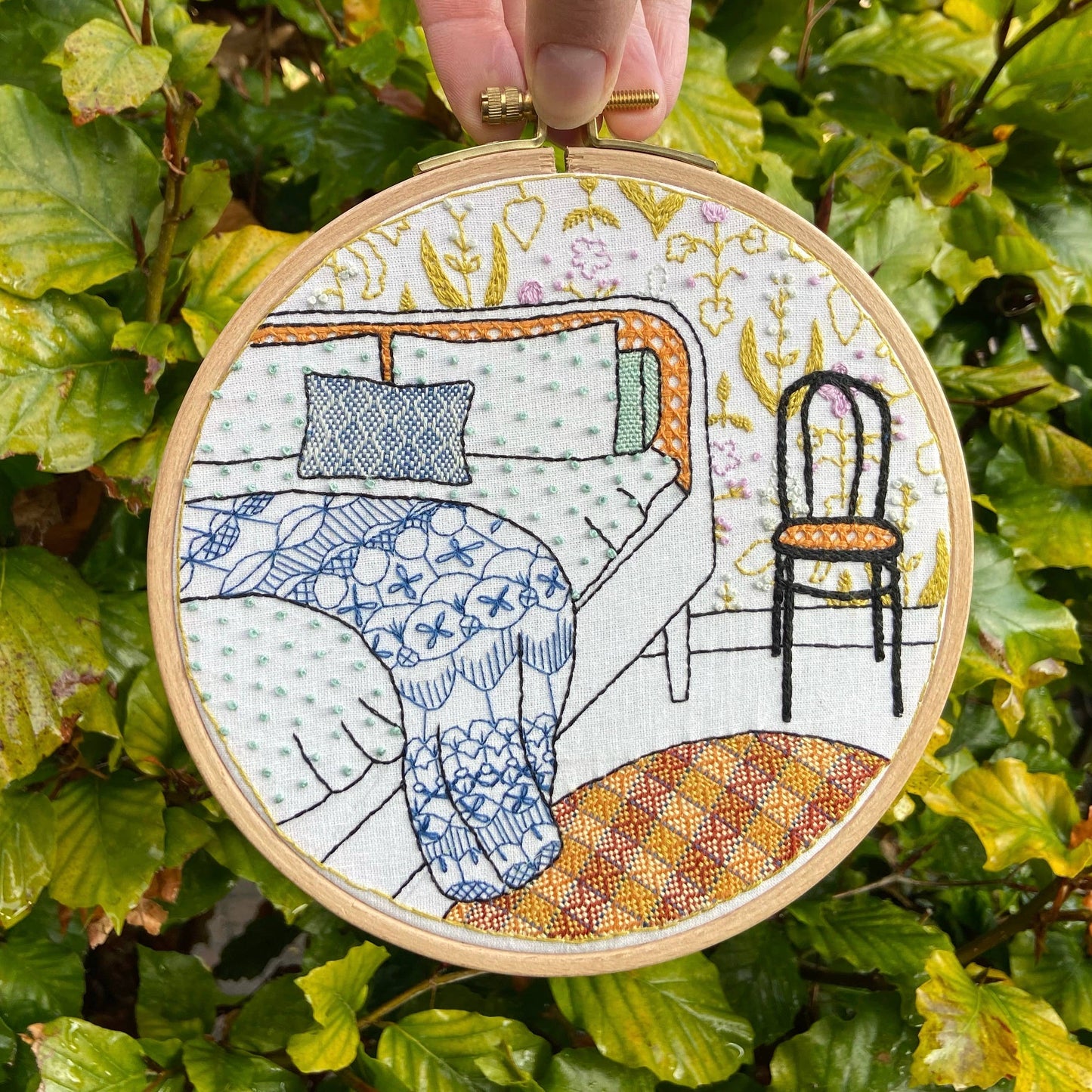 Cream Tea and Lace - Rolig soverom (broderisett)
