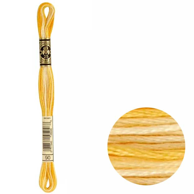 DMC Mouliné broderitråd • Gule nyanser