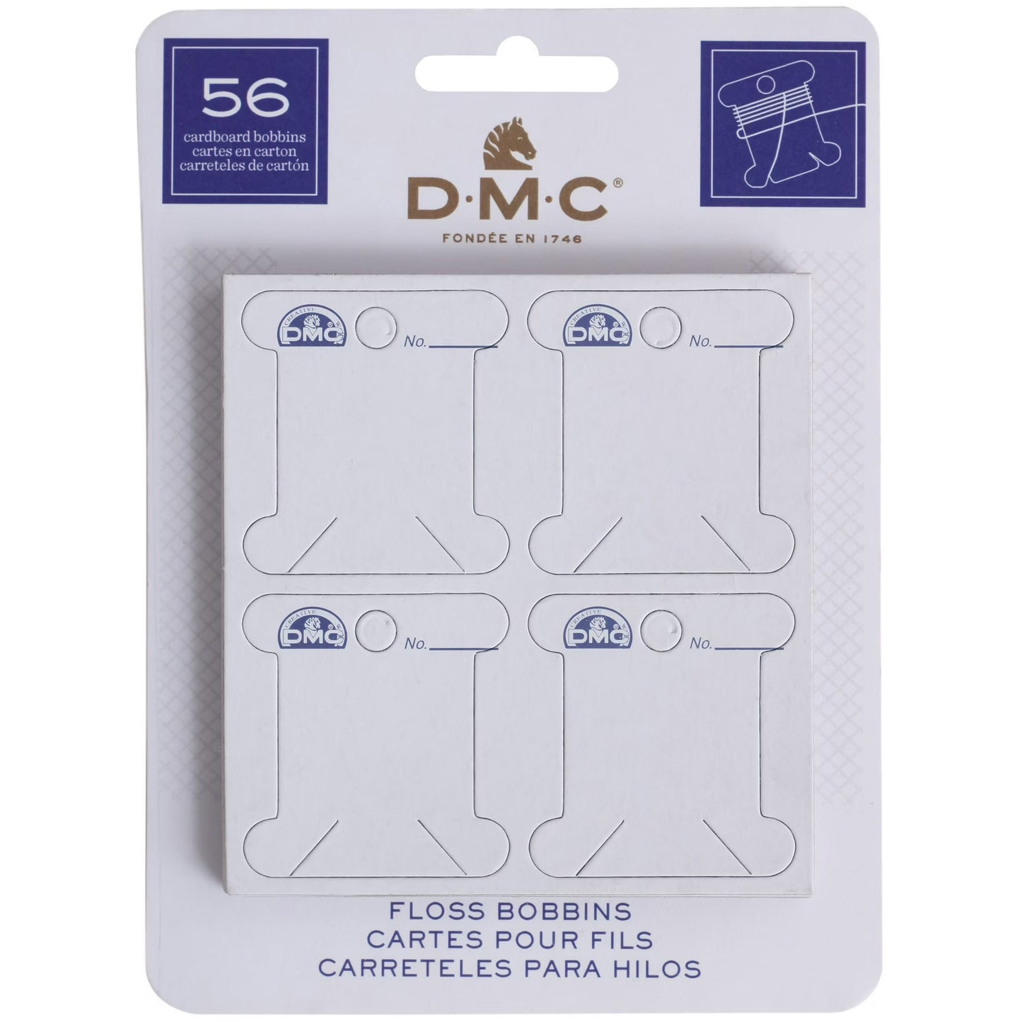 DMC bobbiner i papp (56 stk)
