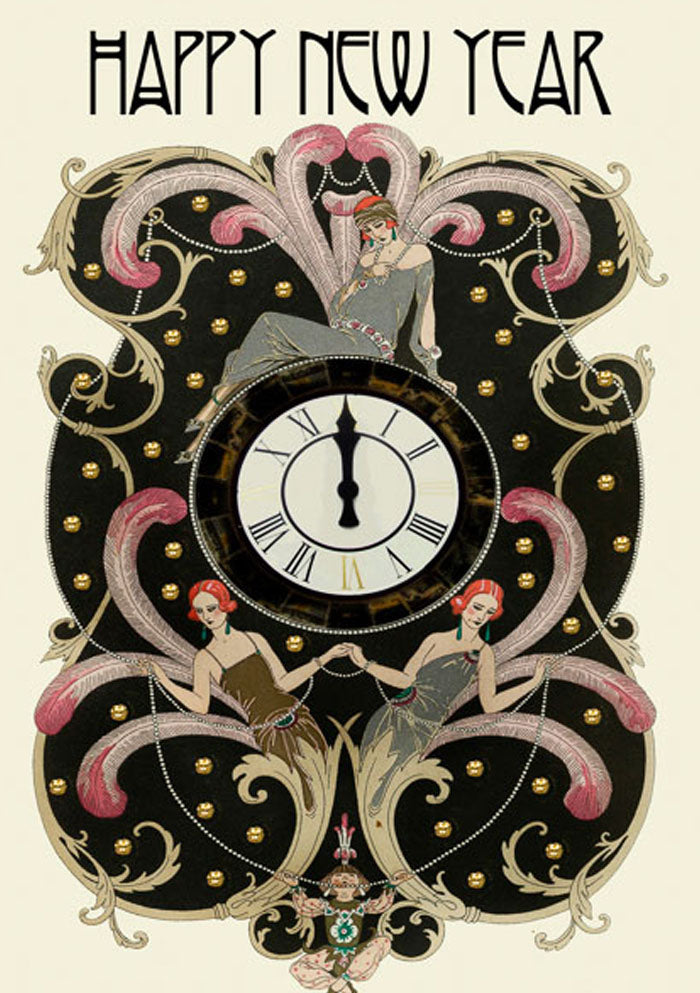 Happy New Year med glitter (m. konvolutt)