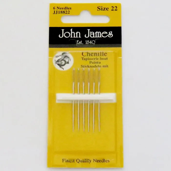 John James Chenille/Stramei broderinåler med spiss tupp