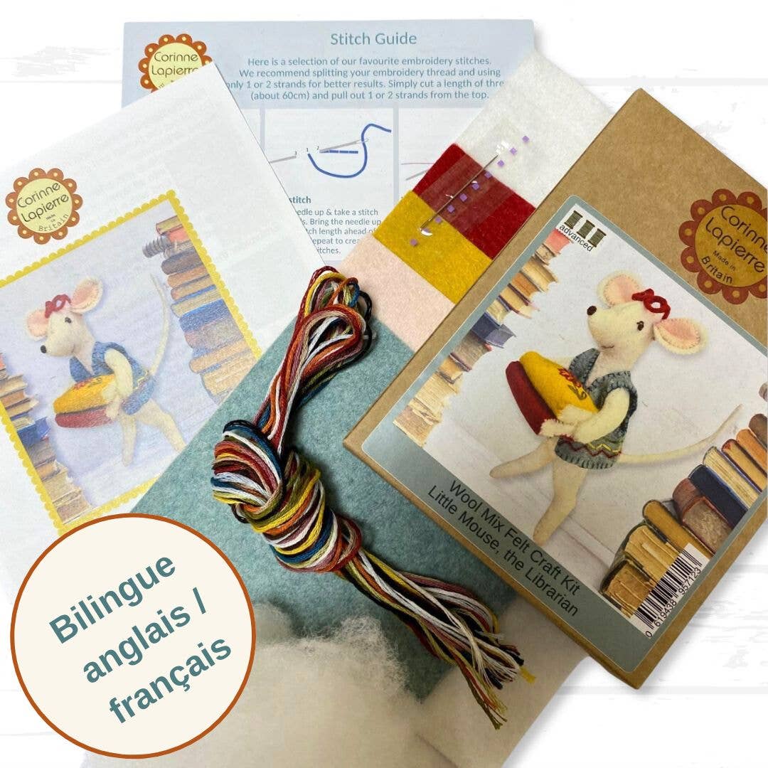 Corinne Lapierre Bibliotekar-mus (filt + broderi)