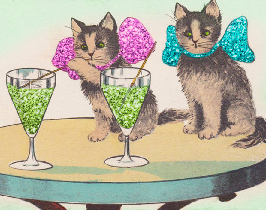 Partykattunger med glitter (m. konvolutt)