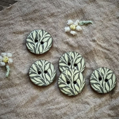 Knapper i keramikk William Morris 18 mm