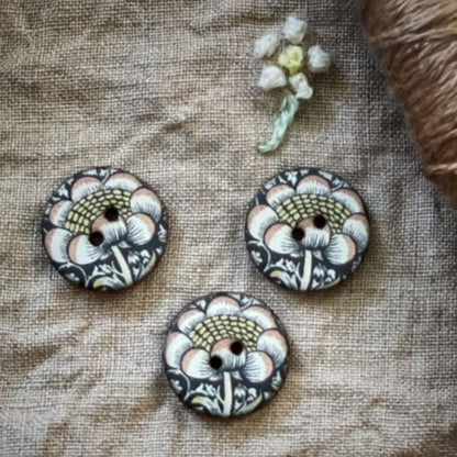 Knapper i keramikk William Morris 18 mm