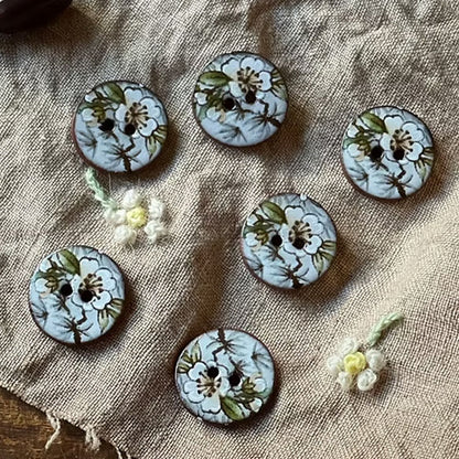 Knapper i keramikk Blomster 18 mm