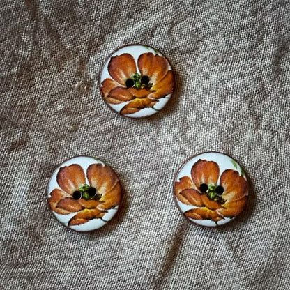 Knapper i keramikk Blomster 18 mm