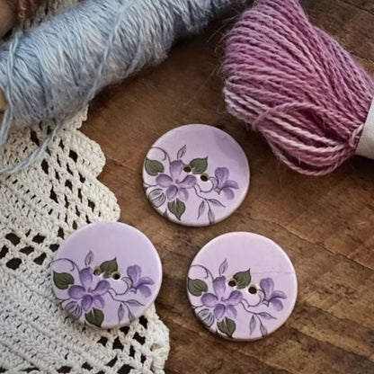 Knapper i keramikk Blomster 22 mm