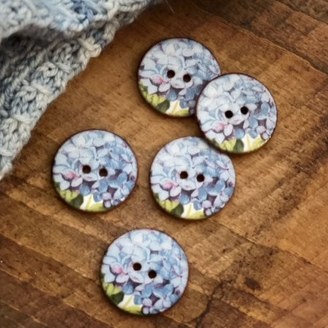 Knapper i keramikk Blomster 22 mm