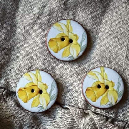 Knapper i keramikk Blomster 22 mm
