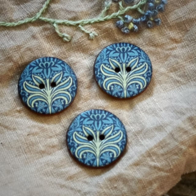 Knapper i keramikk William Morris 22 mm
