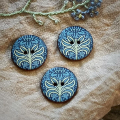 Knapper i keramikk William Morris 22 mm