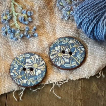 Knapper i keramikk William Morris 22 mm