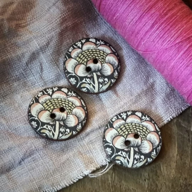 Knapper i keramikk William Morris 22 mm