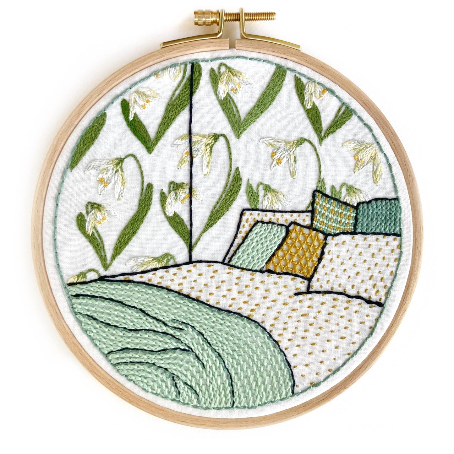 Cream Tea and Lace - Soverom med snøklokker (broderisett)