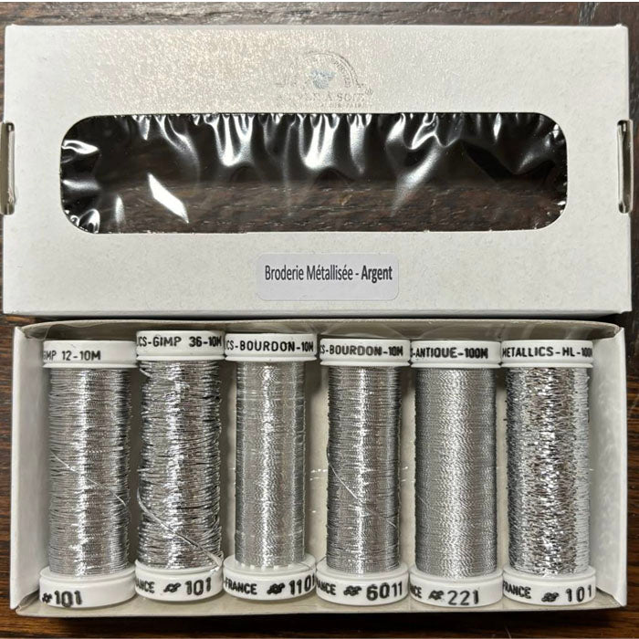 Metallisk broderitråd (6 stk)