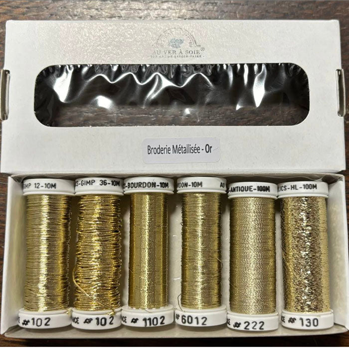 Metallisk broderitråd (6 stk)
