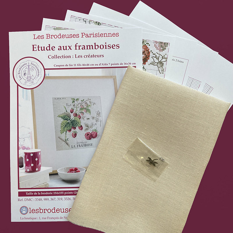 Framboise Study (bringebær) broderikit