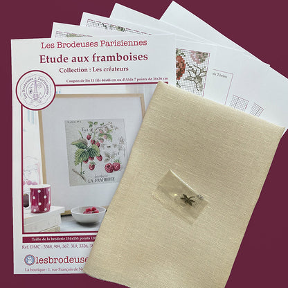 Framboise Study (bringebær) broderikit