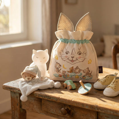 Chaton (kattunge) Drawstring Pouch broderikit