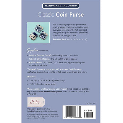 Zakka Workshop: Classic Coin Purse Kit