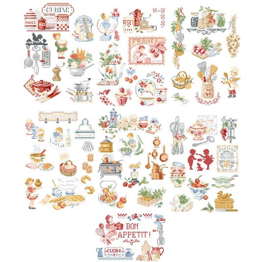 La Cuisine (kjøkkentema) broderimønster