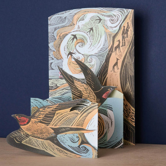 Cornish Swallows (3D-kort m. konvolutt)