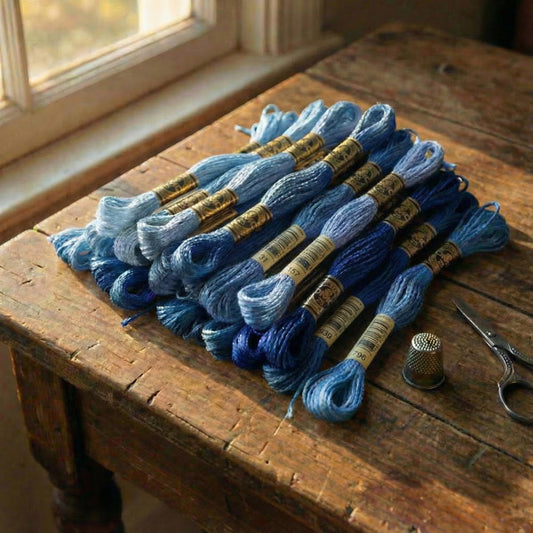 DMC Mouliné broderitråd • Blå nyanser