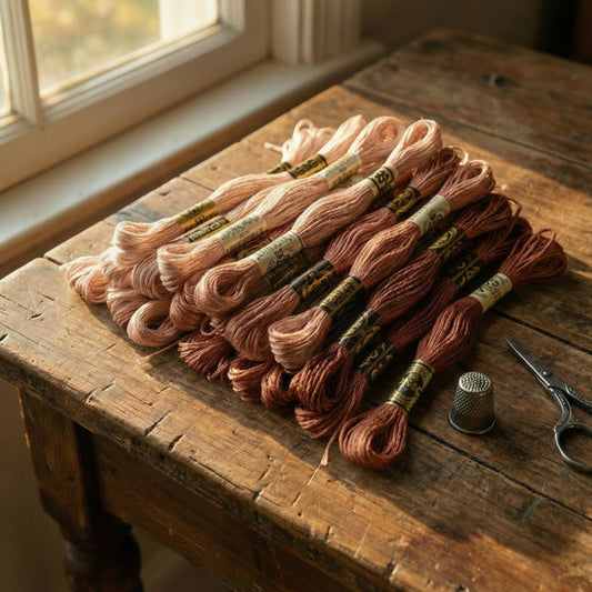 DMC Mouliné broderitråd • Brune nyanser