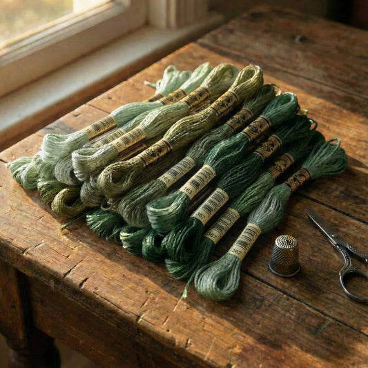 DMC Mouliné broderitråd • Grønne nyanser