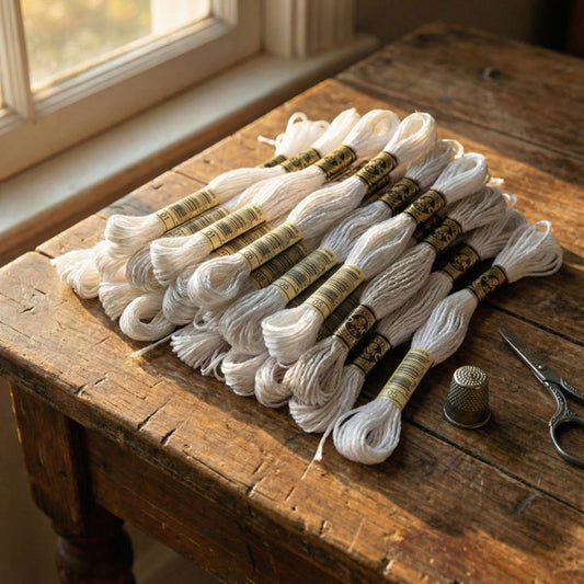 DMC Mouliné broderitråd • Hvite nyanser