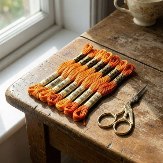 DMC Mouliné broderitråd • Oransje nyanser