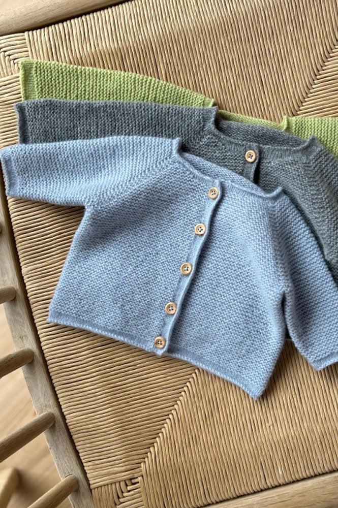 Lun Heddyjakke til baby i Lun Merino*