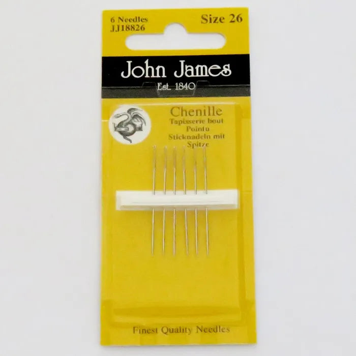 John James Chenille/Stramei broderinåler med spiss tupp