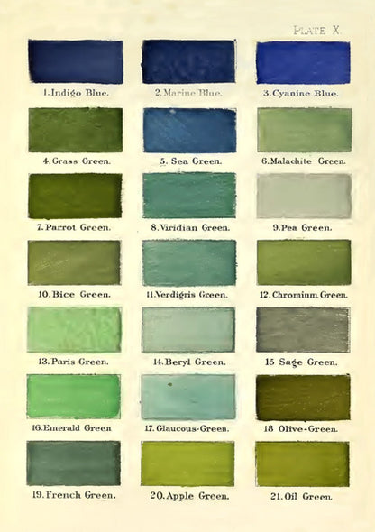 Vintage Colour Chart green (m. konvolutt)