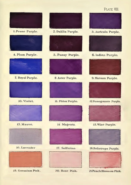 Vintage Colour Chart lilla (m. konvolutt)