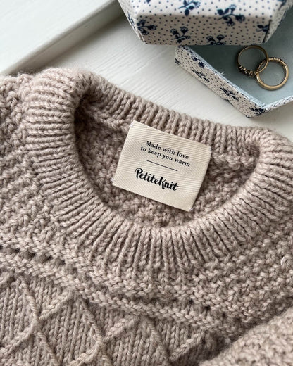 PetiteKnit Merkelapp "Made with love to keep you warm"