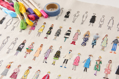 100 Ladies brodérstoff med trykk