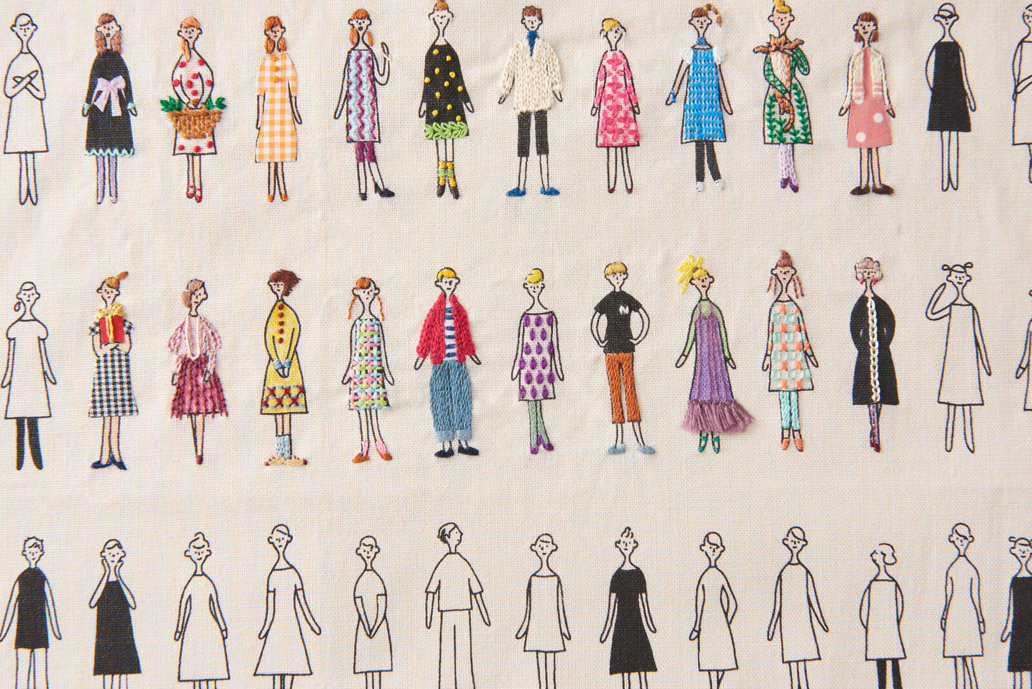 100 Ladies brodérstoff med trykk