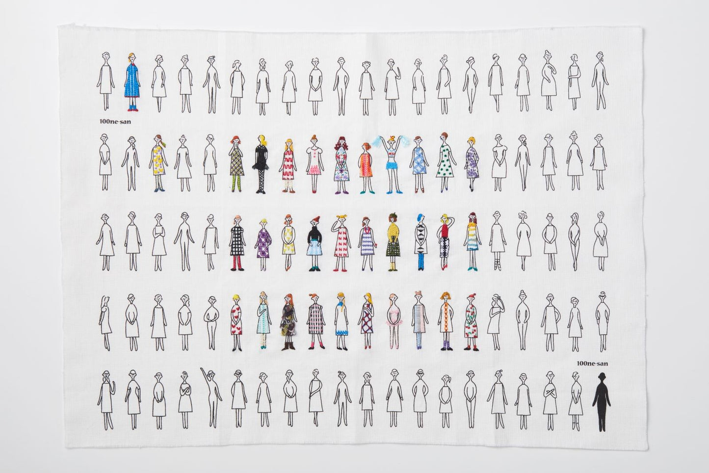 100 Ladies brodérstoff med trykk