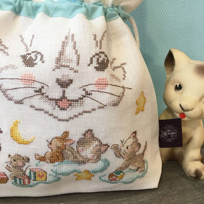 Chaton (kattunge) Drawstring Pouch broderikit