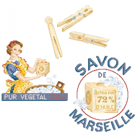 Savon de Marseilles (vasketema) broderimønster