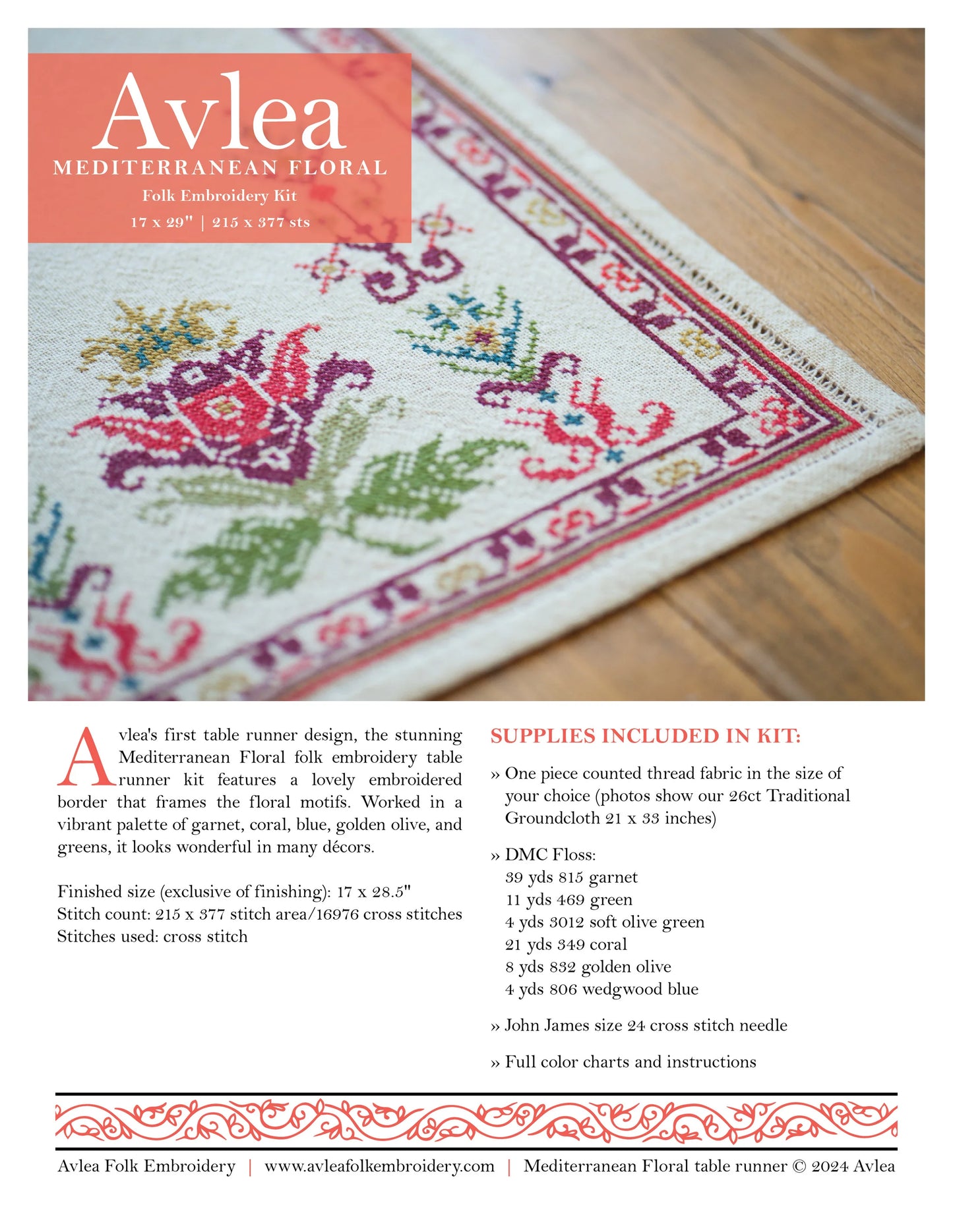 Mediterranean Floral broderikit