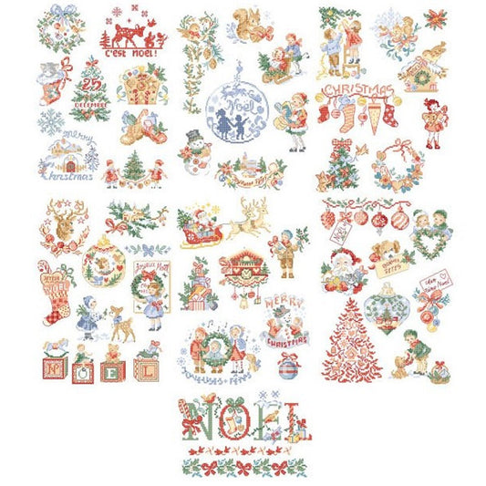Histoire de Noël No 1 (julemotiver) broderimønster