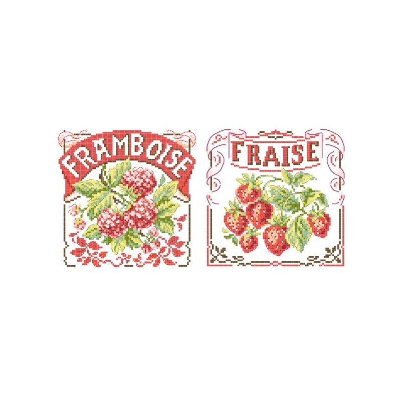 Les Fruits Rouges (røde frukter) broderimønster