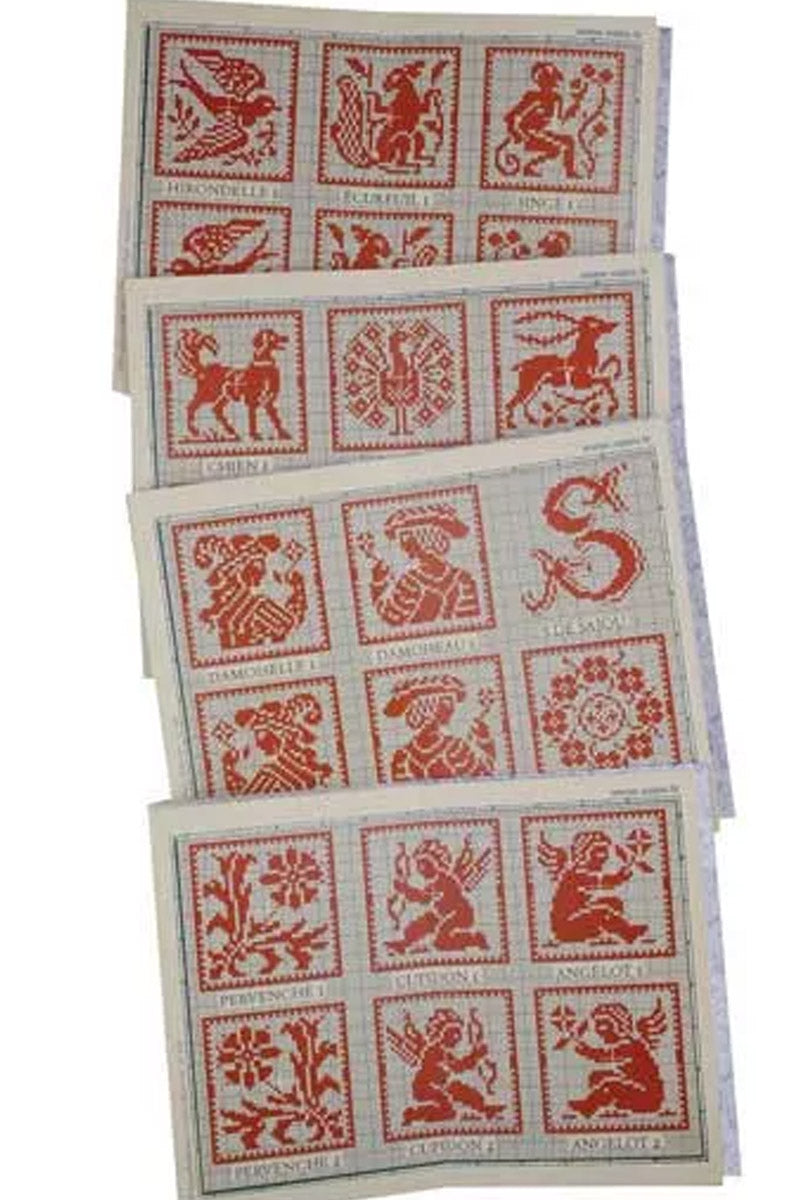 Maison Sajou broderimønstre rød serie