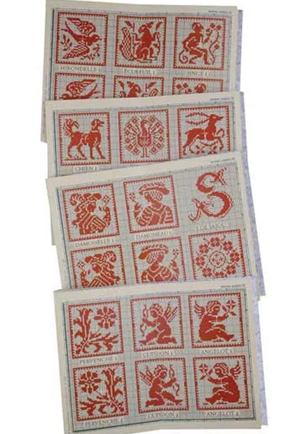 Maison Sajou broderimønstre rød serie
