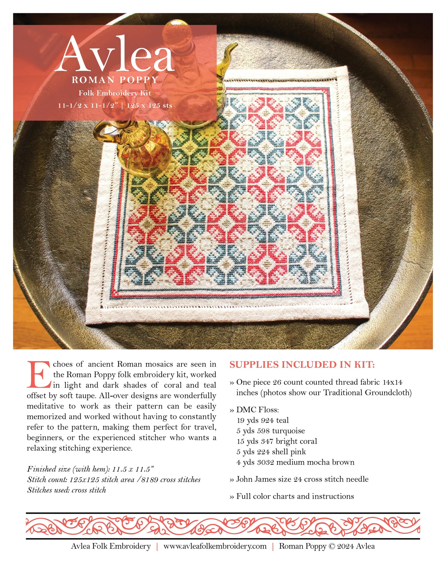 Roman Poppy broderikit