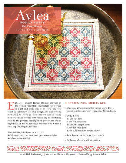 Roman Poppy broderikit