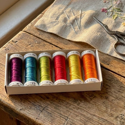 Soie de Paris broderitråd 100% silke sett (6 stk)